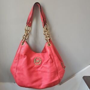 Michael Kors Coral Leather Hobo Bag